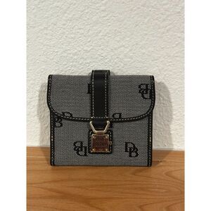 Dooney & Bourke 1975 Collection Canvas Logo Small Compact Wallet EUC